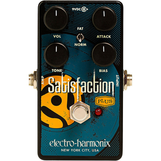 Electro-Harmonix Satisfaction Plus Fuzz Effects Pedal Black and Blue open box