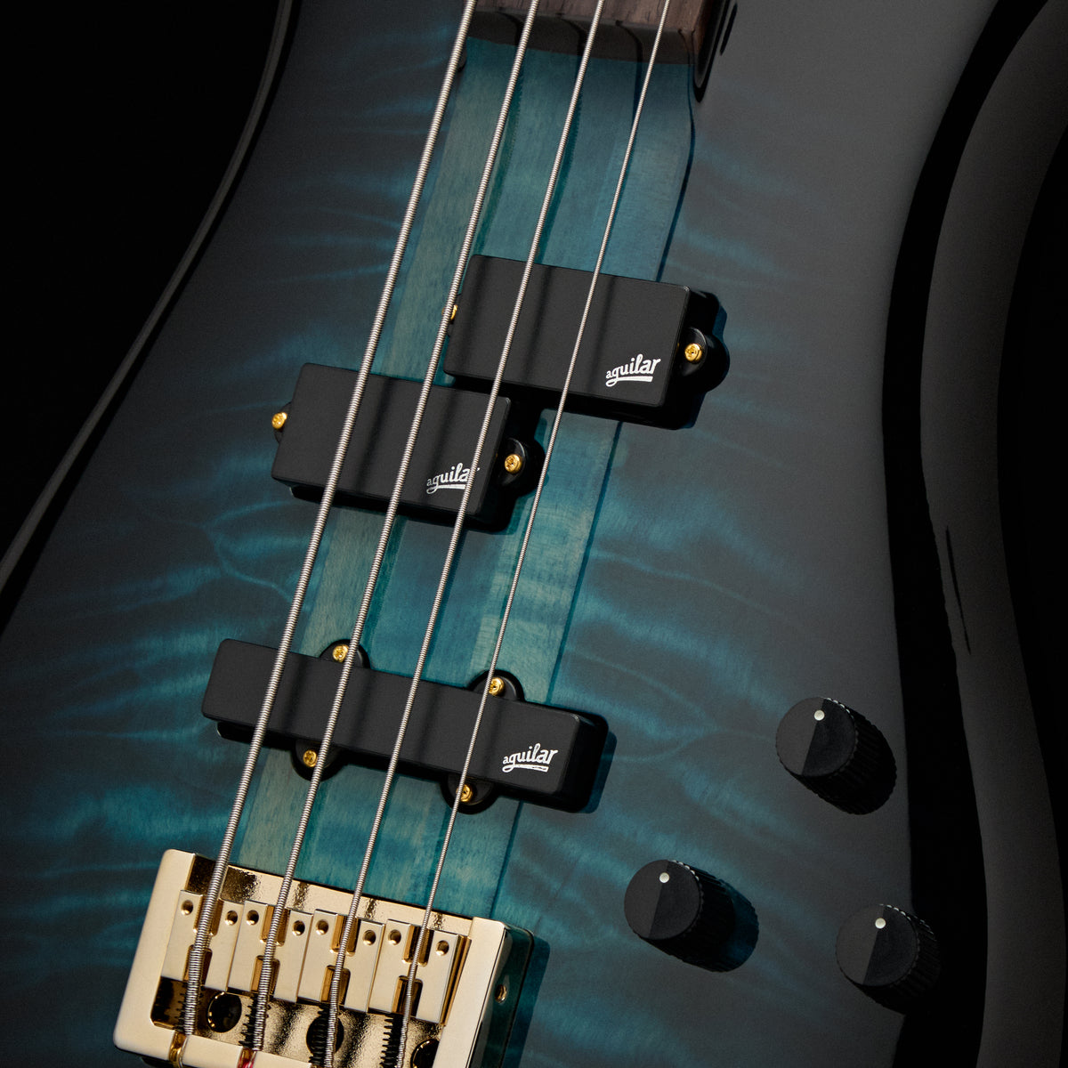 Spector Icon NS-2 Neck Through Black & Blue 4 string bass