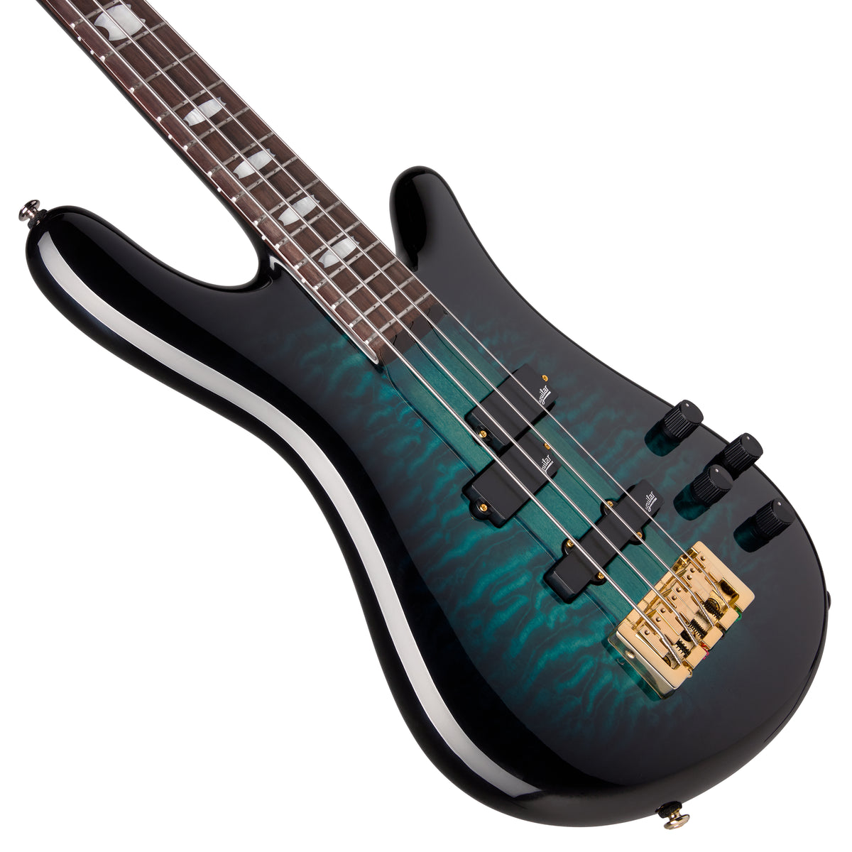 Spector Icon NS-2 Neck Through Black & Blue 4 string bass