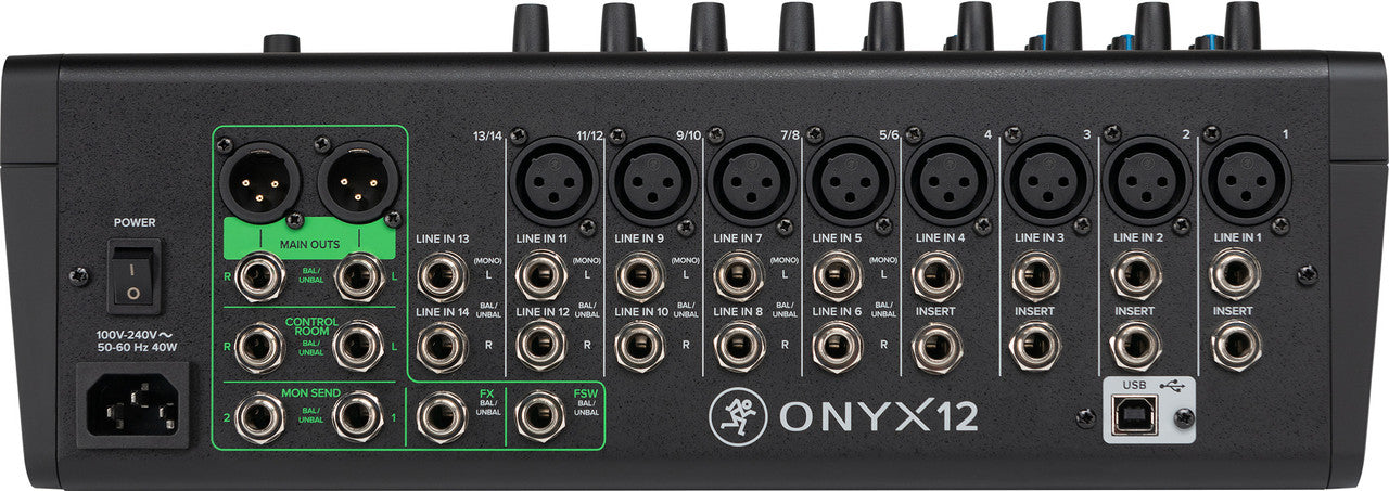 Mackie Onyx12 12-channel Analog Mixer with Multi-Track USB