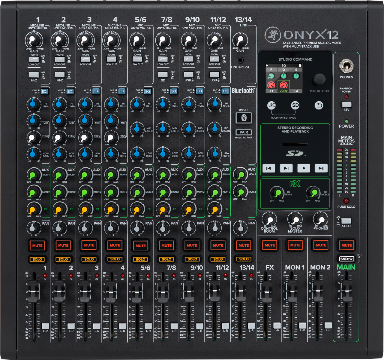 Mackie Onyx12 12-channel Analog Mixer with Multi-Track USB