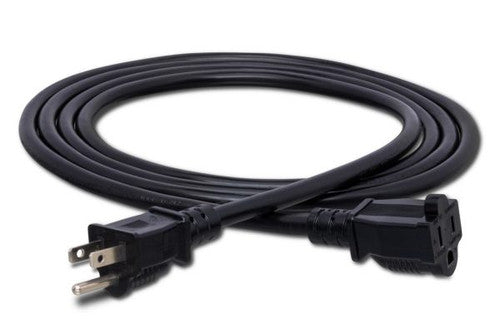 Hosa PWX-425 Power Extension Cord 25 ft NEMA 5-15R to NEMA 5-15P, 14 AWG