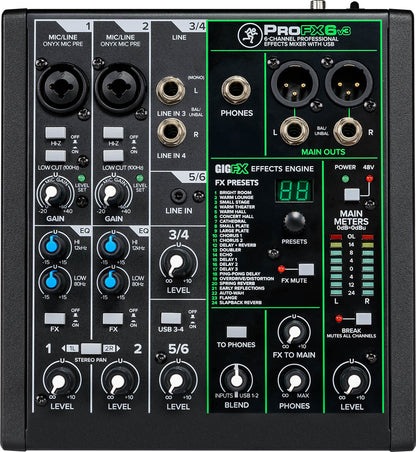 Mackie ProFX6v3 6-channel Mixer with USB and Effects