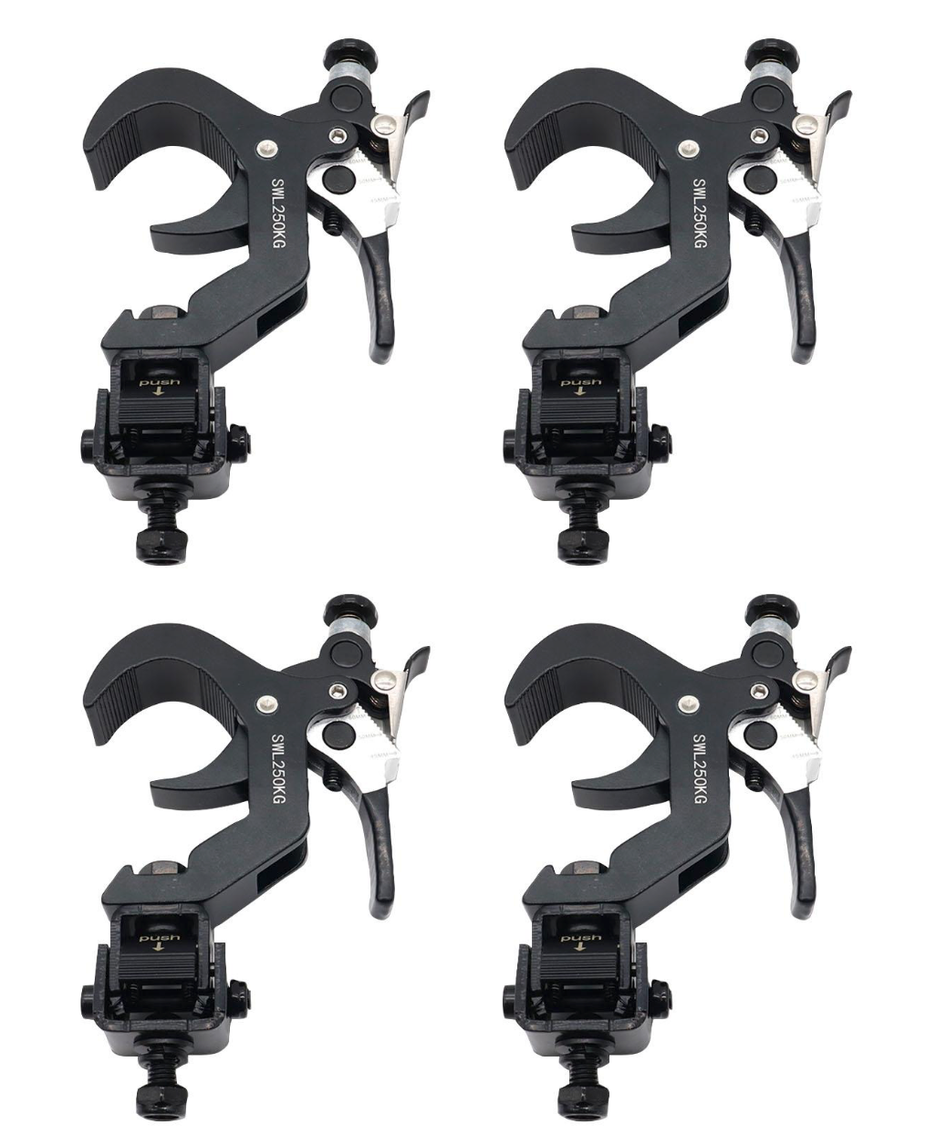 ProX T-QFXPRESSX4 4 Quick 90-Degree Folding Xpress Trigger Truss Clamp 2" Black