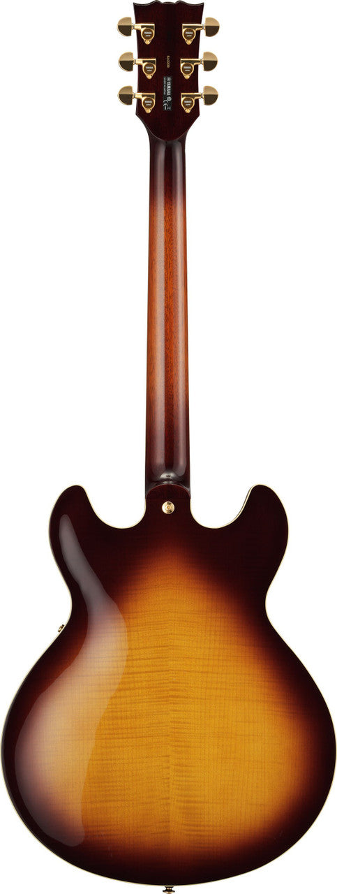 Yamaha SA2200 Brown Sunburst Semi-Hollow Double-Cutaway Electric Guitar
