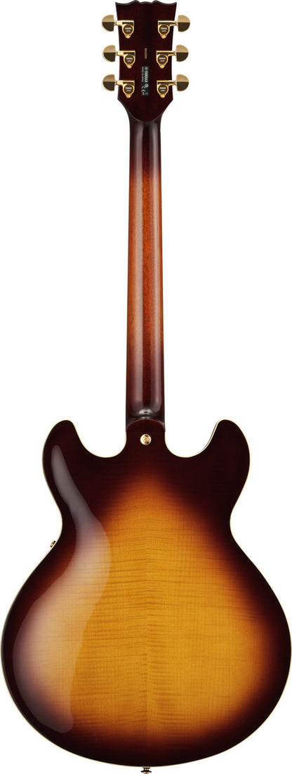 Yamaha SA2200 Brown Sunburst Semi-Hollow Double-Cutaway Electric Guitar