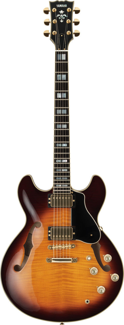 Yamaha SA2200 Brown Sunburst Semi-Hollow Double-Cutaway Electric Guitar