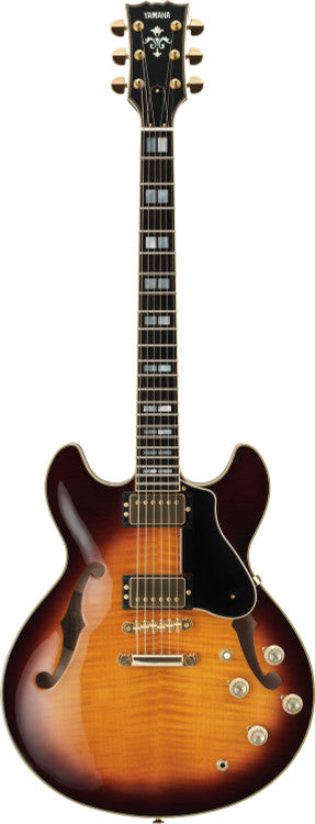 Yamaha SA2200 Brown Sunburst Semi-Hollow Double-Cutaway Electric Guitar