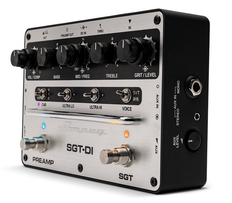 Ampeg SGT-DI Bass Preamp Pedal and DI open box