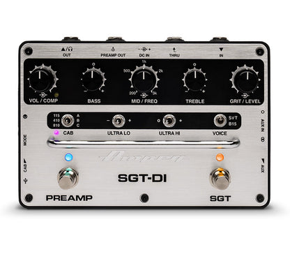 Ampeg SGT-DI Bass Preamp Pedal and DI open box
