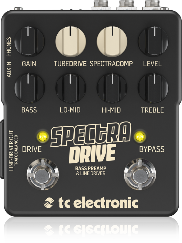 TC Electronic SpectraDrive Bass Preamp Drive Pedal Built-In TubeDrive SpectraComp