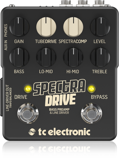 TC Electronic SpectraDrive Bass Preamp Drive Pedal Built-In TubeDrive SpectraComp