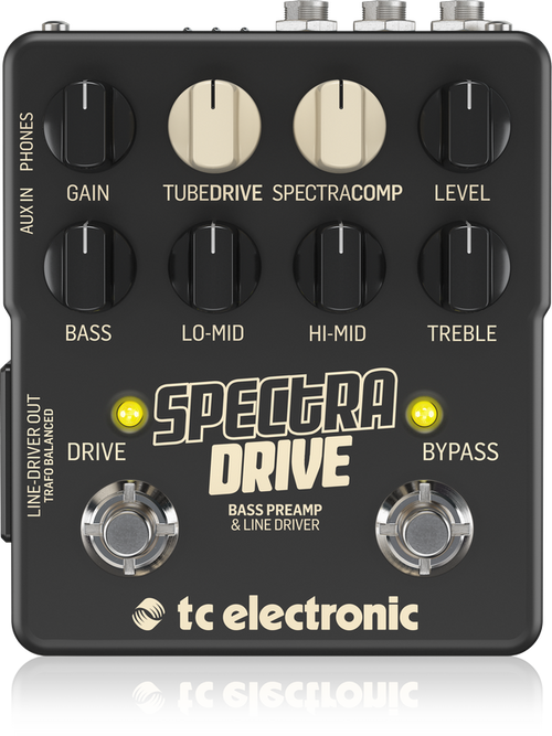 TC Electronic SpectraDrive Bass Preamp Drive Pedal Built-In TubeDrive SpectraComp