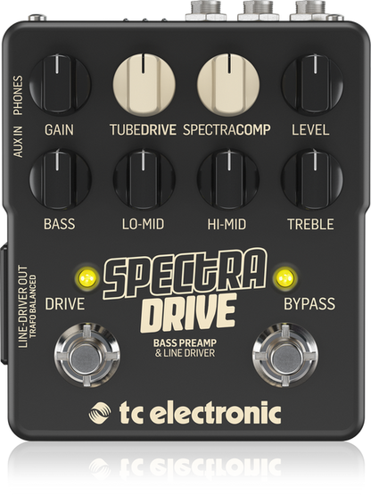 TC Electronic SpectraDrive Bass Preamp Drive Pedal Built-In TubeDrive SpectraComp