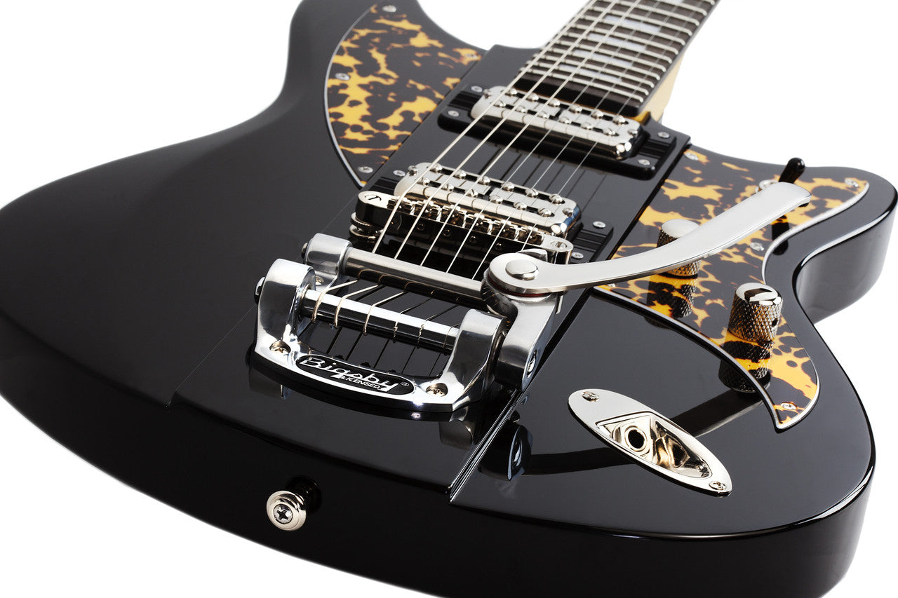 Schecter Spitfire Black Leopard 298 electric guitar with hard case