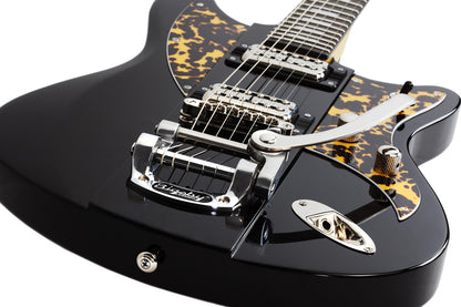 Schecter Spitfire Black Leopard 298 electric guitar with hard case