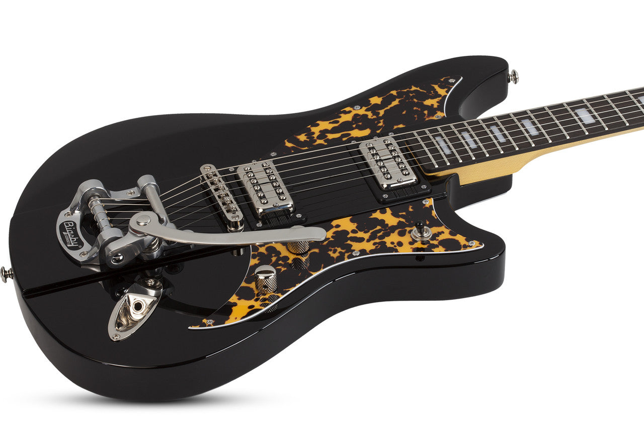 Schecter Spitfire Black Leopard 298 electric guitar with hard case