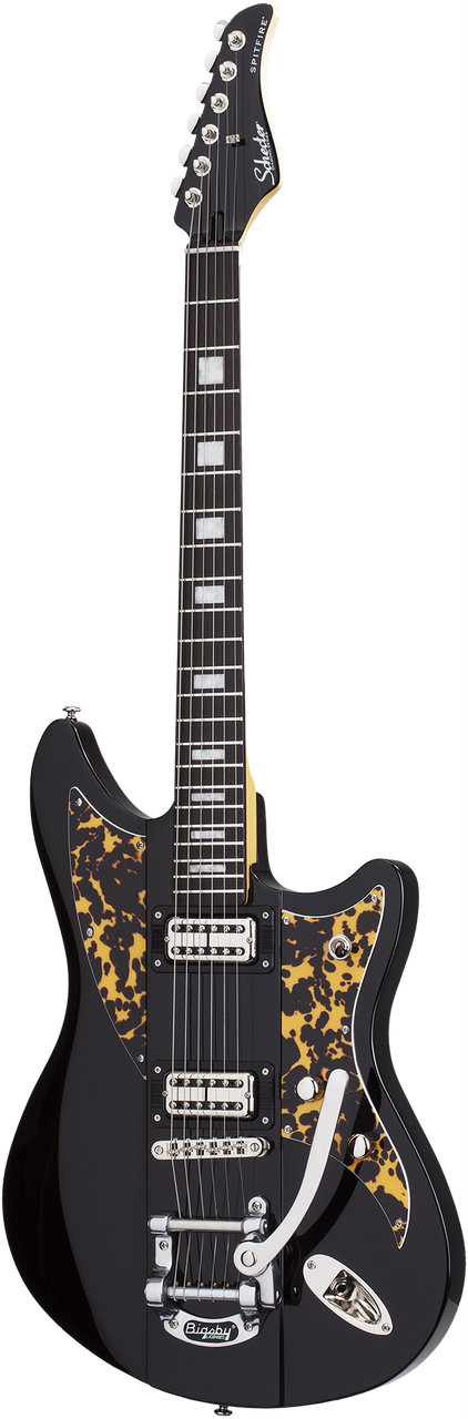 Schecter Spitfire Black Leopard 298 electric guitar with hard case