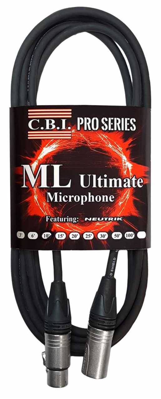 C.B.I. MLU-20 Ultimate 20ga wire Braided Shield Neutrik XLR MIC cable