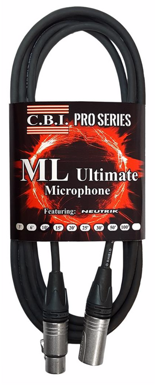 C.B.I. MLU-20 Ultimate 20ga wire Braided Shield Neutrik XLR MIC cable