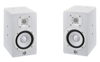 Yamaha HS5 powered Studio Monitors pair white