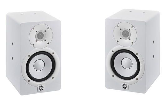 Yamaha HS5 powered Studio Monitors pair white