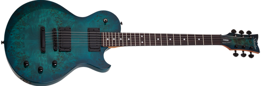 Schecter Solo-II Standard Guitar, Rosewood Fretboard Ocean Blue Burst Burl