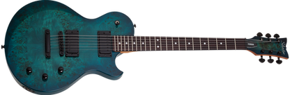 Schecter Solo-II Standard Guitar, Rosewood Fretboard Ocean Blue Burst Burl
