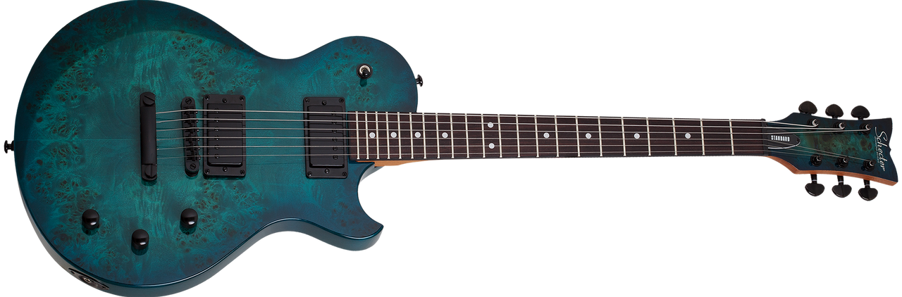 Schecter Solo-II Standard Guitar, Rosewood Fretboard Ocean Blue Burst Burl open box