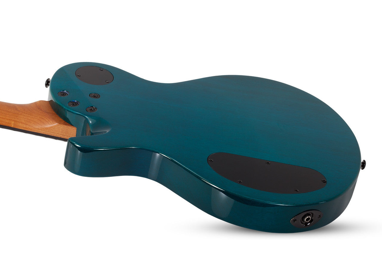 Schecter Solo-II Standard Guitar, Rosewood Fretboard Ocean Blue Burst Burl open box