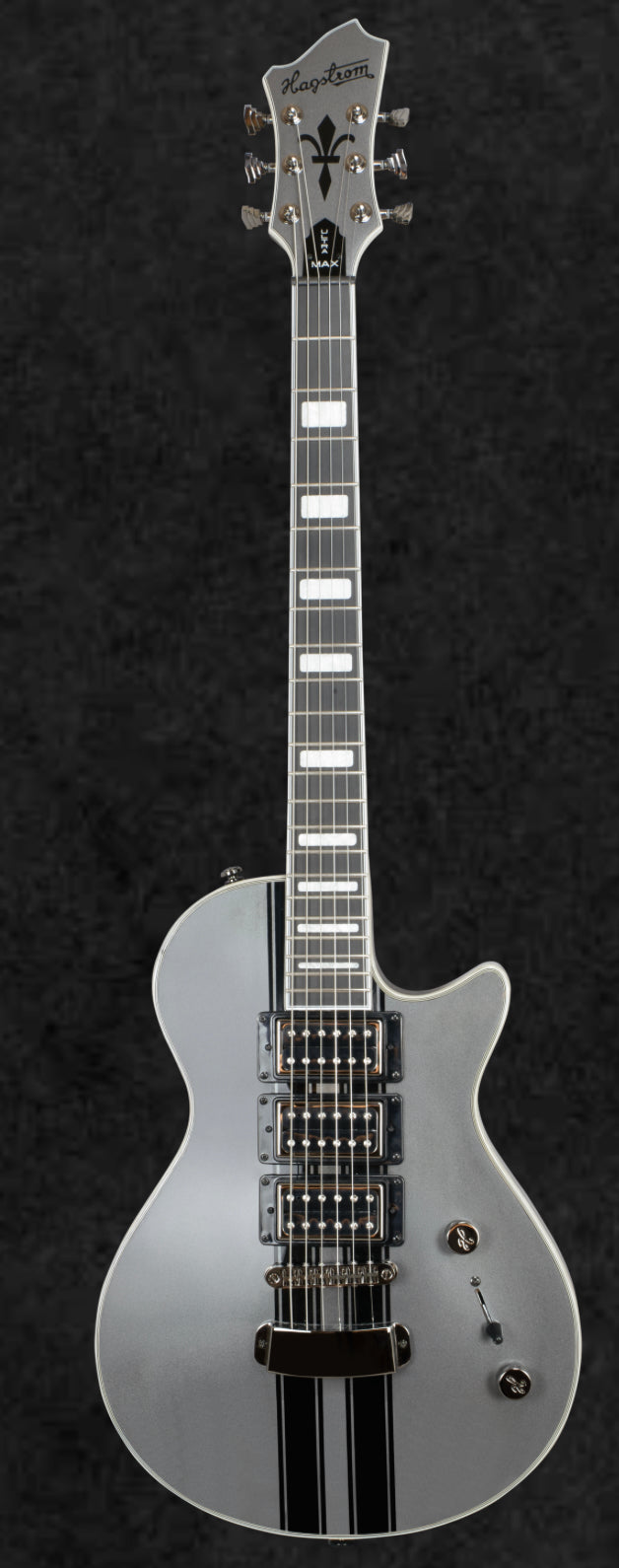 Hagstrom Ultra Max GT CBG Carbonized Grey Guitar with Case open box