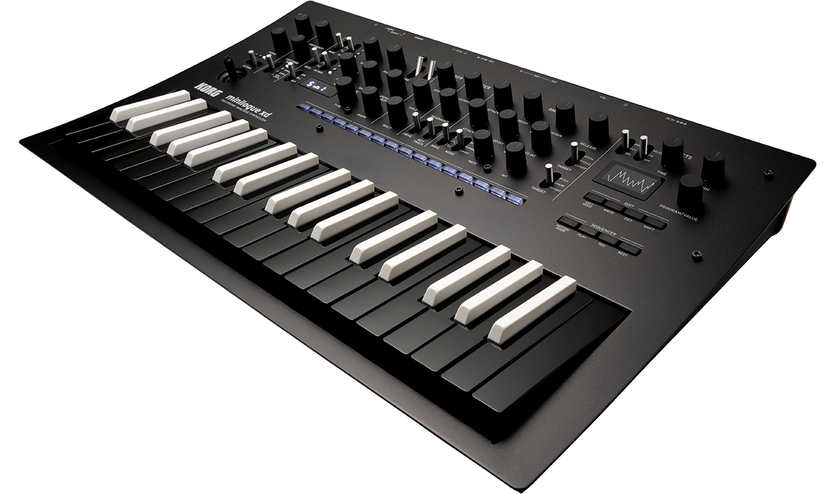 Korg minilogue xd analog synthesizer BW inverted open box