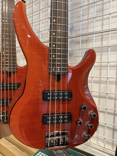 Yamaha TRBX604FM 4-string Bass Guitar Caramel Brown open box