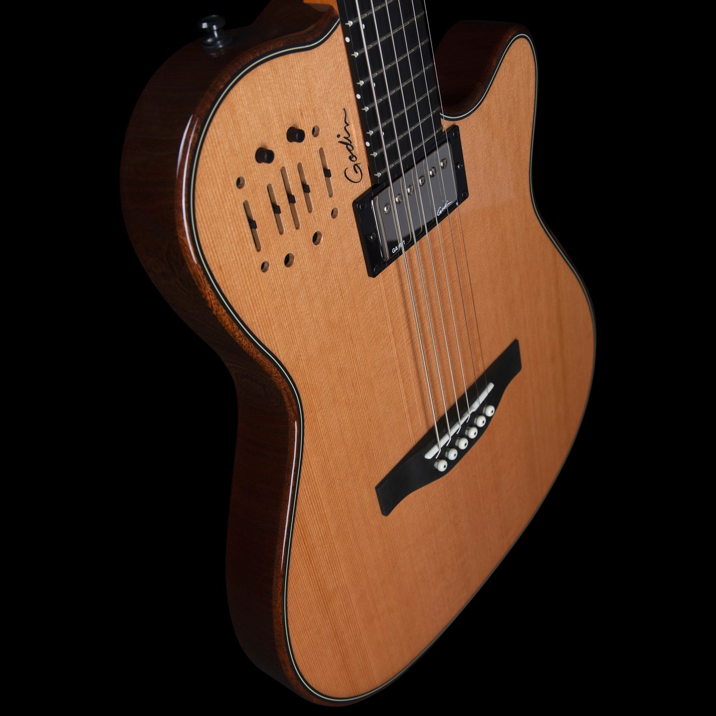 Godin A6 Ultra Deluxe Natural SF Electric-Acoustic Guitar with Bag 053438F B-Stock