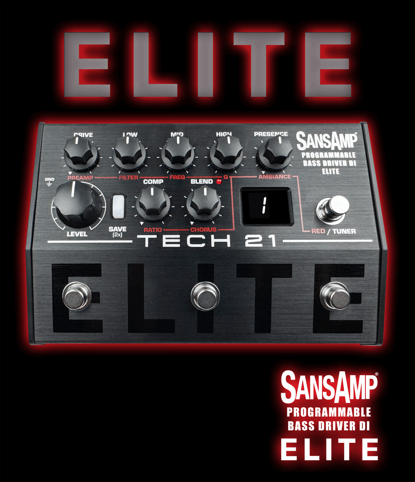 SansAmp Programmable Bass Driver ELITE Preamp Pedal