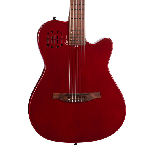 Godin Multiac Mundial Aztek Red Nylon Acoustic-Electric Guitar with Bag 052394F B-Stock