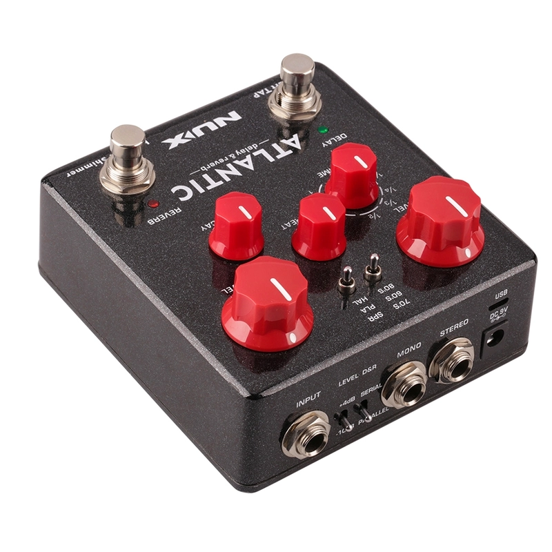 Nux Atlantic Verdugo Series Delay / Reverb Guitar Effects Pedal open box