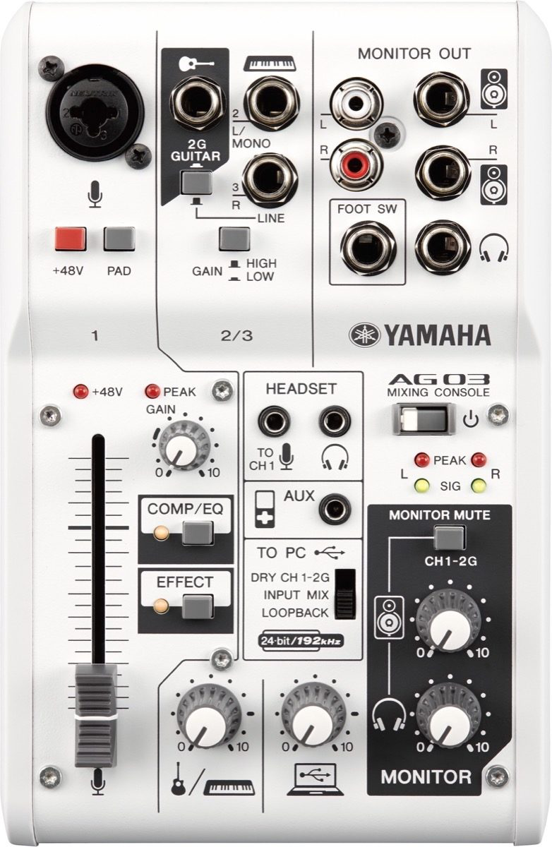 Yamaha AG03 3 channel Mixer and USB Audio Interface