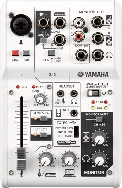 Yamaha AG03 3 channel Mixer and USB Audio Interface