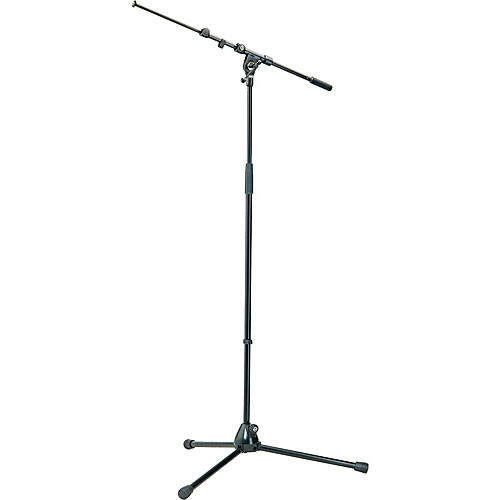 K&M 210/9 Tripod Microphone Stand with Telescoping Boom Black