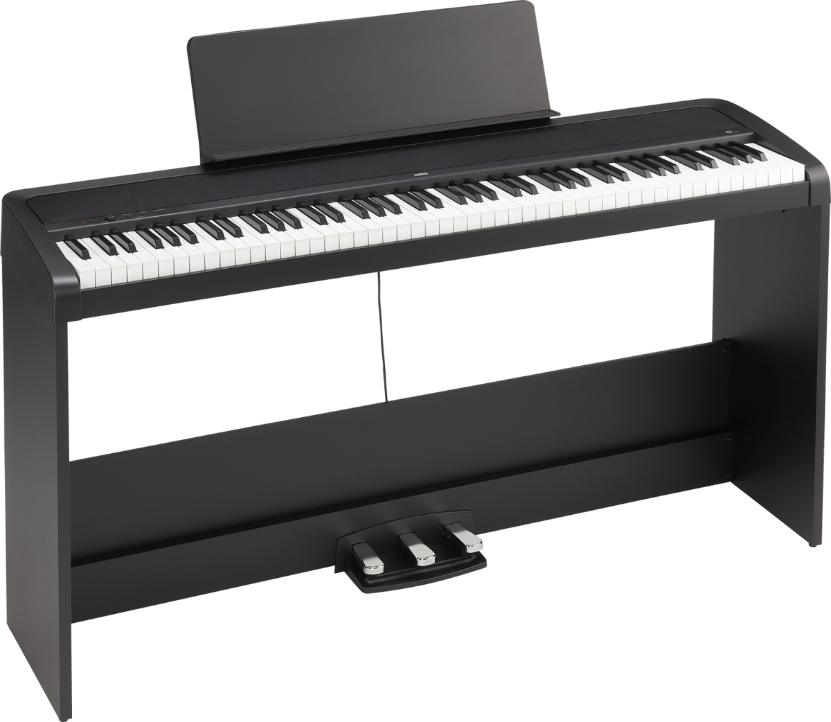 Korg B2SPBK 88-Key Digital Piano with Stand and Three Pedal System Black