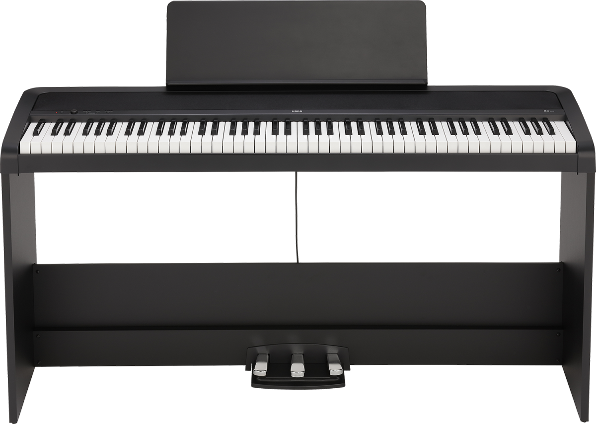 Korg B2SPBK 88-Key Digital Piano with Stand and Three Pedal System Black