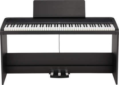 Korg B2SPBK 88-Key Digital Piano with Stand and Three Pedal System Black