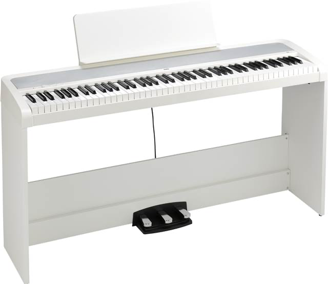 Korg B2SPWH 88-Key Digital Piano with Stand and Three Pedal System White