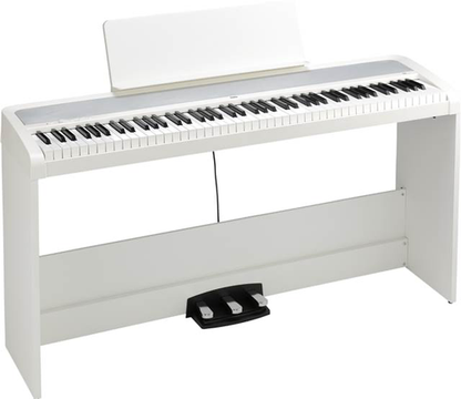 Korg B2SPWH 88-Key Digital Piano with Stand and Three Pedal System White