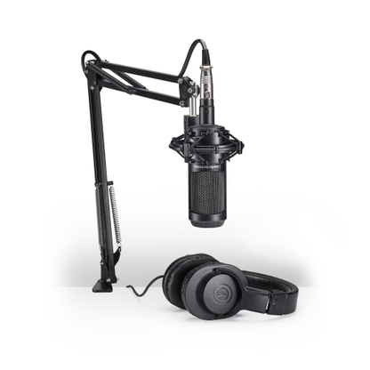Audio-Technica AT2035PK Studio Microphone Pack with ATH-M20x and Boom Arm