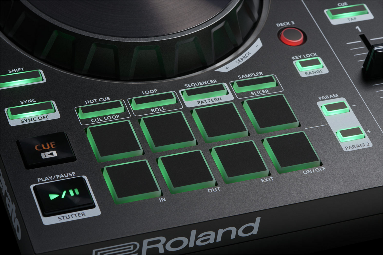 Roland DJ-202 4-deck Serato DJ Controller with Drum Machine