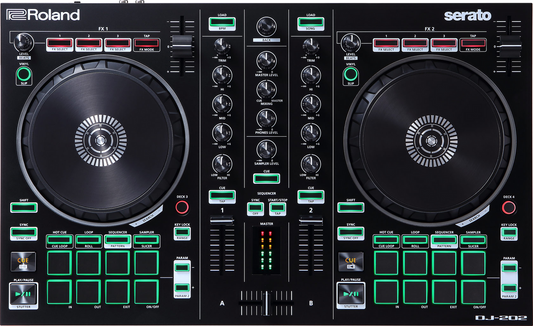 Roland DJ-202 4-deck Serato DJ Controller with Drum Machine