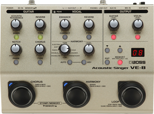 Boss VE-8 Acoustic Singer Pedal used demo