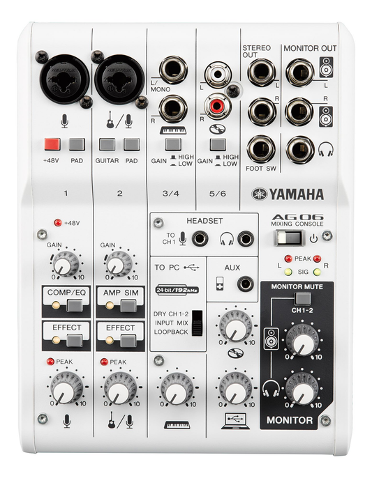 Yamaha AG06 6 channel Mixer and USB Audio Interface